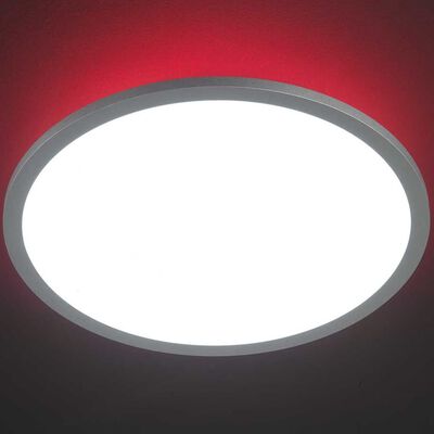 Wofi LED-Deckenleuchte mit RGB Linox 40x5 cm Silbern