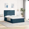 vidaXL Ottoman-Bett mit Matratzen & LEDs Dunkelblau 140x190 cm Samt