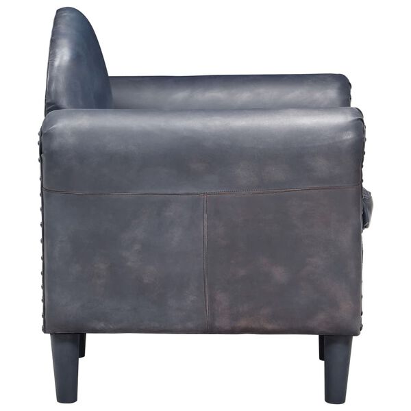vidaXL Sessel Grau 77 x 65 x 79 cm Echtleder