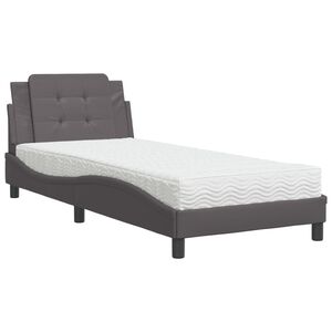 vidaXL Bettgestell ohne Matratze "Zadar" Grau 100x200 cm Kunstleder