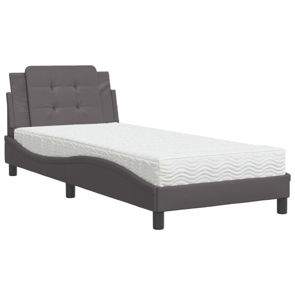 vidaXL Bettgestell ohne Matratze "Zadar" Grau 100x200 cm Kunstleder