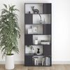 vidaXL B&uuml;cherregal Raumteiler Hochglanz-Grau 80x24x186cm Holzwerkstoff