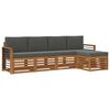 vidaXL Outdoor-Sofagarnitur mit Kissen 5 pcs Natur und Anthrazit