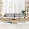 vidaXL Gartensofa-set mit Kissen 5 pcs Beige Poly Rattan