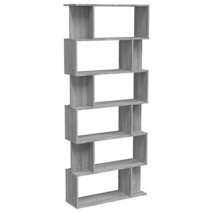 vidaXL B&uuml;cherregal/Raumteiler Grau Sonoma 80x24x192 cm Holzwerkstoff