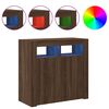 vidaXL Sideboard mit LED-Beleuchtung Braun Eichen-Optik 80x35x75 cm