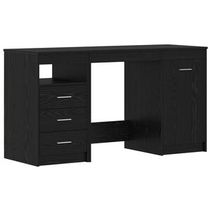 vidaXL Schreibtisch 2 pcs Schwarz Eichen-Optik 140 x 50 x 76 cm