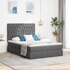 vidaXL Bett mit Stauraum und LED Dunkelgrau 140 x 200 cm Polyester