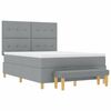 vidaXL Boxspringbett mit Matratze Hellgrau 160 x 200 cm Stoff
