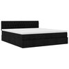 vidaXL Ottoman-Bett mit Matratzen & LEDs Schwarz 200x200 cm Stoff