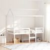 vidaXL Hochbett mit Dach Wei&szlig; 90x200 cm Massivholz Kiefer