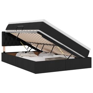 vidaXL LED-Speicherbett mit Matratze Schwarz 140 x 190 cm Stoff