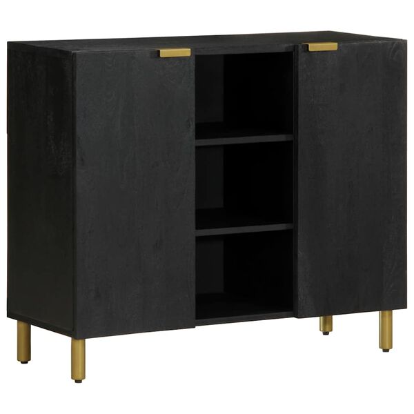 vidaXL Sideboard Schwarz 90x35x75 cm Holzwerkstoff