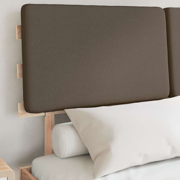 vidaXL Bettgestell mit gepolstertem Kopfteil Taupe 120 x 190 cm
