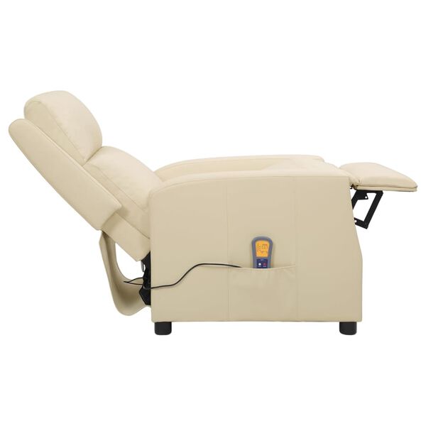 vidaXL Massagesessel Creme Kunstleder