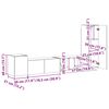 vidaXL TV-Schrankset Wandmontiert 3 pcs Altholz Holzwerkstoff