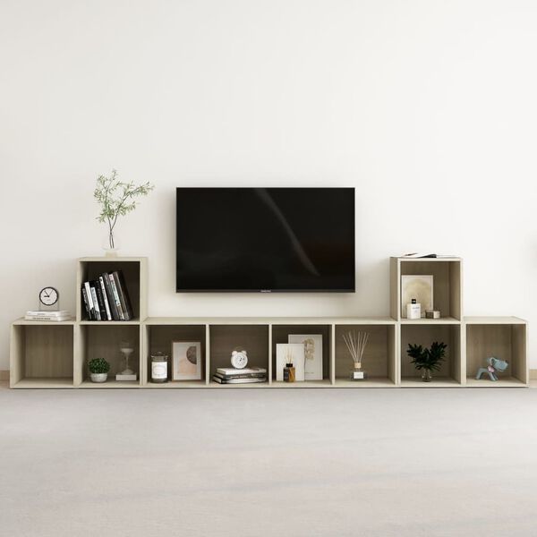 vidaXL 5-tlg. TV-Schrank-Set Sonoma-Eiche Holzwerkstoff