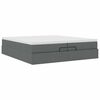 vidaXL Ottoman-Bett mit Matratzen Dunkelgrau 200x200 cm Stoff