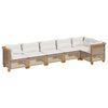 vidaXL 6-tlg. Garten-Sofagarnitur mit Kissen Beige Poly Rattan