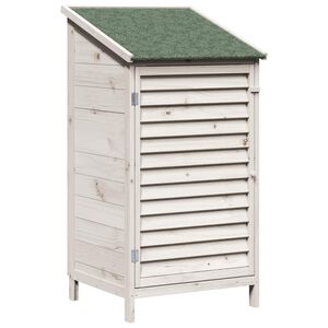 vidaXL Gartenschuppen Wei&szlig; 59 x 56 x 113,5 cm Massivholz aus Fichte
