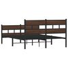 vidaXL Metallbett ohne Matratze Braun Eichen-Optik 160x200 cm