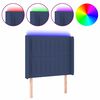 vidaXL LED Kopfteil Blau 103x16x118/128 cm Stoff
