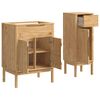 vidaXL Badezimmerm&ouml;bel-Set FLORO 2 pcs Wachsbraun Massivholz Kiefer