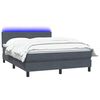 vidaXL Boxspringbett mit Matratze & LED Dunkelgrau 160x210 cm Samt