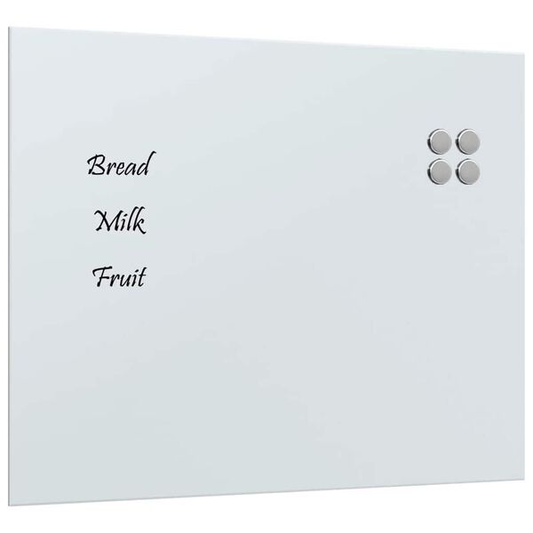 vidaXL Magnettafel Wandmontage Wei&szlig; 50x40 cm Hartglas