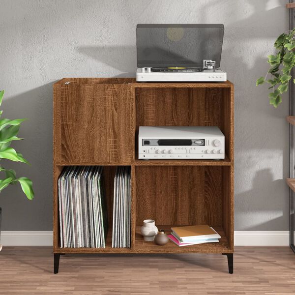 vidaXL Plattenschrank Braun Eichen-Optik 84,5x38x89 cm Holzwerkstoff