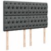 vidaXL Boxspringbett mit Matratze Dunkelgrau 160x200 cm Stoff