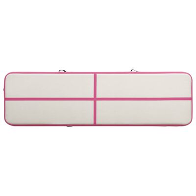 vidaXL Aufblasbare Gymnastikmatte mit Pumpe 700x100x15 cm PVC Rosa