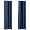 vidaXL Verdunkelungsvorh&auml;nge Haken Leinenoptik 2 Stk. Blau 140x225cm