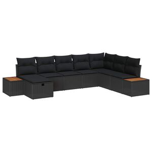 vidaXL Gartensofa-set 8 stk. Schwarz Poly-Rattan
