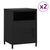 vidaXL Nachttische 2 Stk. Schwarz 35x35x51 cm Stahl