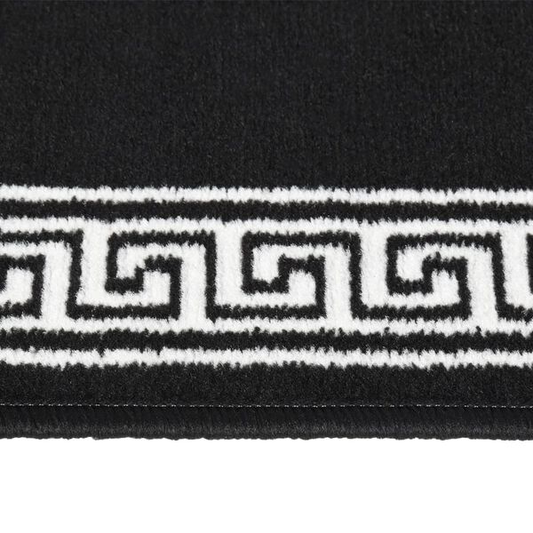 vidaXL Teppichl&auml;ufer BCF Schwarz mit Motiv 60x200 cm