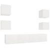 vidaXL 6-tlg. TV-Schrank-Set Wei&szlig; Holzwerkstoff