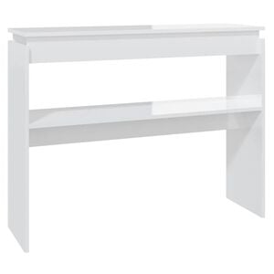 vidaXL Konsolentisch Hochglanz-Wei&szlig; 102x30x80 cm Holzwerkstoff