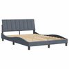 vidaXL Bettgestell ohne Matratze "Hanko" Dunkelgrau 140x200 cm Samt