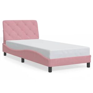 vidaXL Bettgestell ohne Matratze Rosa 90x200 cm Samt