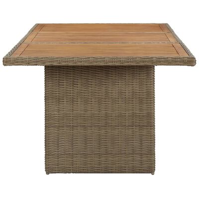 vidaXL 9-tlg. Garten-Essgruppe Poly Rattan Braun