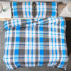 vidaXL Bettw&auml;sche-Set Blau und Grau 220x240 cm Baumwolle