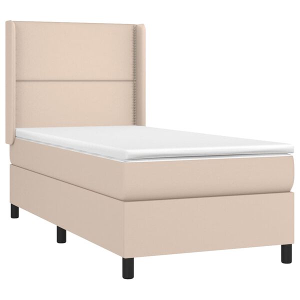 vidaXL Boxspringbett mit Matratze & LED Cappuccino-Braun 90x200cm