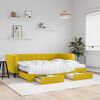 vidaXL Tagesbett Ausziehbar mit Schubladen Gelb 80x200 cm Samt
