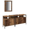 vidaXL Badezimmer Waschbeckenm&ouml;bel mit Regal 3 pcs Braun Holzwerkstoff