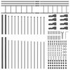 vidaXL Gartenzaun 5 pcs Grau 170 x 225 cm Pulverbeschichteter Stahl