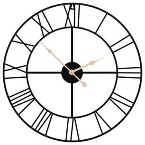 vidaXL Wanduhr Schwarz &Oslash;50 cm Eisen