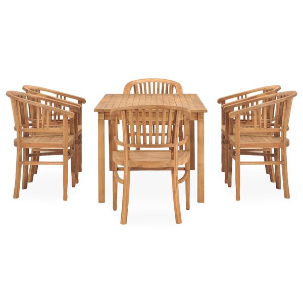 vidaXL 7-tlg. Garten-Essgruppe Massivholz Teak
