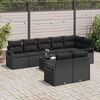 vidaXL Gartensofa-set mit Kissen 9 pcs Schwarz Poly-Rattan