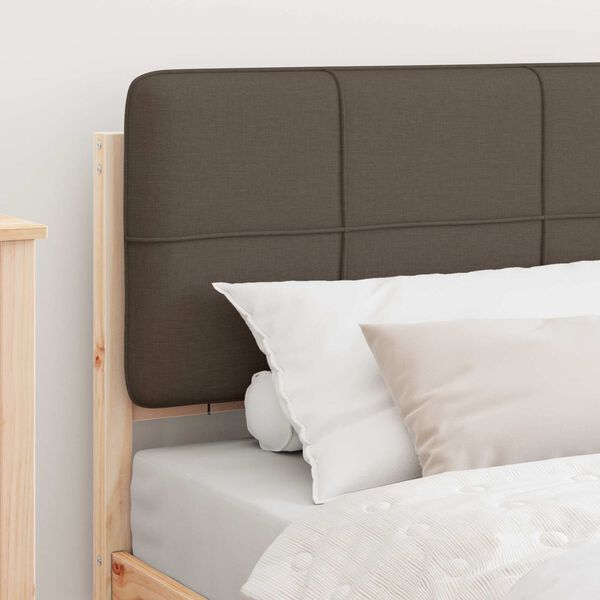vidaXL Bettgestell mit gepolstertem Kopfteil Taupe 90 x 200 cm